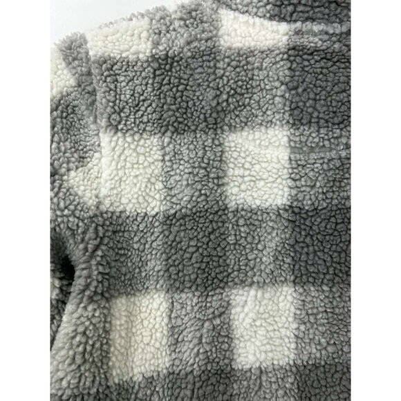 Abercrombie & Fitch Women's XS Plaid Sherpa Fleece 1/4 Zip Jacket With Pockets - Picture 11 of 16